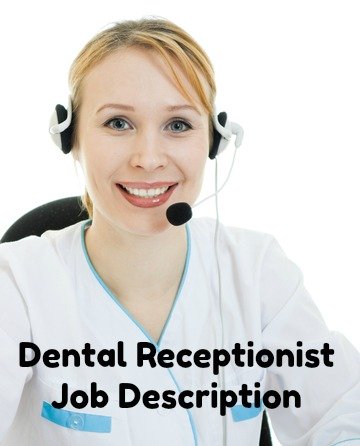 recepcionista dental en el trabajo