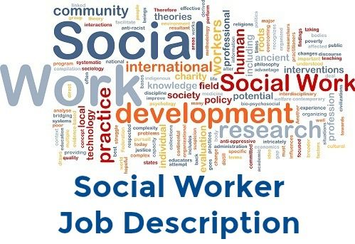 Concepto de trabajador social con palabras clave relacionadas con el trabajo social