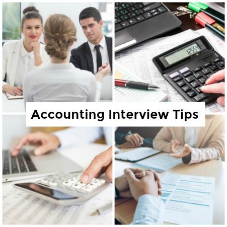 Collage de 4 imágenes relacionadas con el trabajo de contabilidad de oficina y entrevistas de trabajo