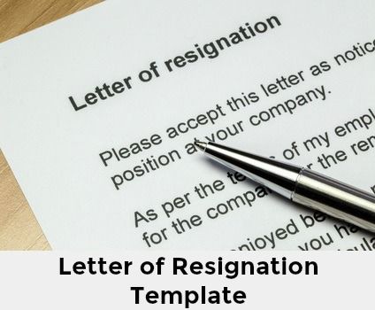 Plantilla de carta de renuncia